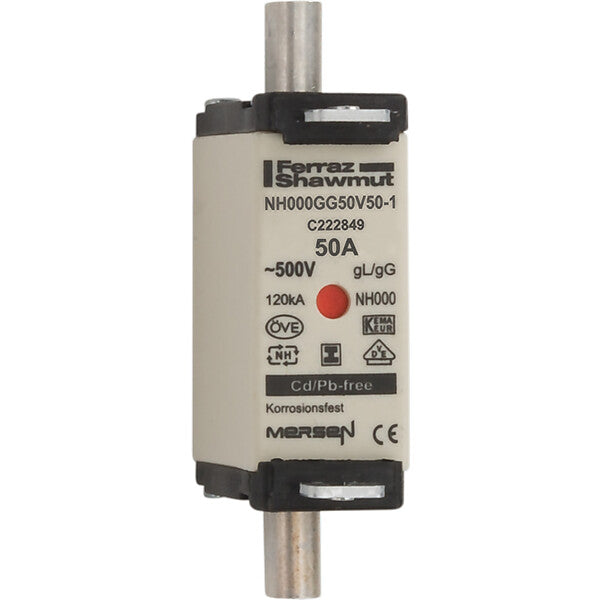 Mersen NH-Sicherungseinsatz SG Gr.000 gG 50A/500VKM NH000GG50V50-1